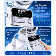 [FJ 011 ] Chính Hãng-Quạt Cầm Tay Sixqi 6000mAh Mini Turbo Làm Mát Bán Dẫn 2026–100 Cấp Độ Gió,Gập 180°,Màn Hình LED!