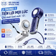 [Nhập Khẩu]Chính Hãng REMAX Quạt Cầm Tay mini có Sò Lạnh pin 10.000mAh - kiêm sạc dự phòng!
