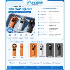 Quạt cầm tay mini Có Sò Lạnh pin 4000mAh!