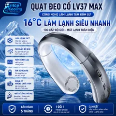 [L37-Max]Quạt Đeo Cổ Làm Lạnh 16°C L37-MAX - Công Nghệ Tấm Gốm Sứ, 100 Cấp Độ Gió, LED Hiển Thị Pin