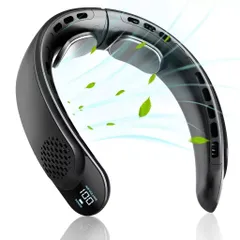 {Flash Sale}ICECOOLING-Quạt đeo cổ 4000mAh -Quạt mini không cánh 3 cấp gió – Quạt làm mát đeo cổ pin trâu, màn hình LED