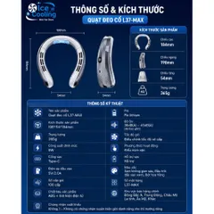 [L37-Max]Quạt Đeo Cổ Làm Lạnh 16°C L37-MAX - Công Nghệ Tấm Gốm Sứ, 100 Cấp Độ Gió, LED Hiển Thị Pin