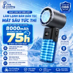 Quạt cầm tay mini có Sò Lạnh pin 8000mAh!