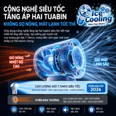 [Nhập Khẩu] Chính Hãng Miniso Quạt Cầm Tay mini có Sò Lạnh pin 10.000mAh!