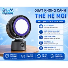 [ F05 ] Quạt Mini Tuần Hoàn Không Khí 4.000mAh Có Đèn LED – Quạt Để Bàn, Xoay 360°, Màn Hình Hiển Thị Pin
