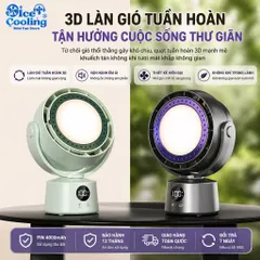 [ F05 ] Quạt Mini Tuần Hoàn Không Khí 4.000mAh Có Đèn LED – Quạt Để Bàn, Xoay 360°, Màn Hình Hiển Thị Pin