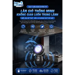 [ F05 ] Quạt Mini Tuần Hoàn Không Khí 4.000mAh Có Đèn LED – Quạt Để Bàn, Xoay 360°, Màn Hình Hiển Thị Pin