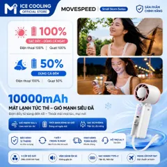 [Nhập Khẩu]Quạt cầm tay sò lạnh MOVESPEED 10.000mAh 10m/s-Kiêm Pin Sạc Dự Phòng-Sạc Nhanh TypeC-Bảo Hành 12 Tháng
