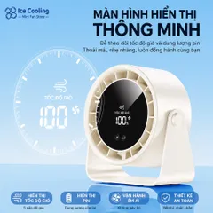 [Flash Sale]Giá Sỉ-Quạt Tích Điện 100 Cấp Gió – Treo Tường & Để Bàn,Màn Hình LED Hiển Thị Pin, Pin 4000mAh,gió 12m/s