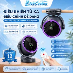 [ F80 ]2026-Quạt Mini Điều Khiển Từ Xa,Quạt tích điện- Không Cánh, Xoay 720°, Siêu Êm, Pin Sạc Type-C