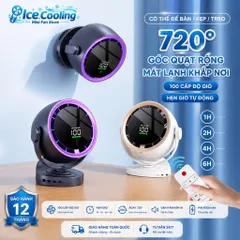 [ F80 ]2026-Quạt Mini Điều Khiển Từ Xa,Quạt tích điện- Không Cánh, Xoay 720°, Siêu Êm, Pin Sạc Type-C