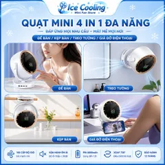 [ F80 ]2026-Quạt Mini Điều Khiển Từ Xa,Quạt tích điện- Không Cánh, Xoay 720°, Siêu Êm, Pin Sạc Type-C