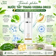 Nước Tẩy Trang Orico Vxebra 190ml - Dưỡng ẩm, Làm Sạch Dịu Nhẹ, Phù Hợp Mọi Loại Da, Không Chất Độc Hại, Chăm Sóc Da Hàng Ngày