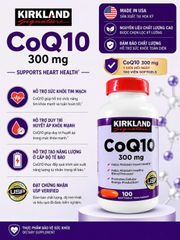 Viên Hỗ Trợ Tim Mạch Kirkland Signature CoQ10 300mg - 100 Viên Mỹ