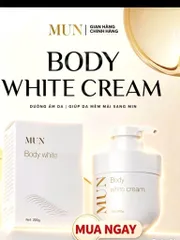 Kem Body MUN 200g hỗ trợ dưỡng trắng + Make up nâng tone da ( Tặng 2 miếng mặt nạ)