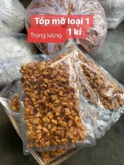 tóp mỡ loại 1 ( nhà làm) Trọng lượng 1kí ( Tặng 2 bịch ớt rim)