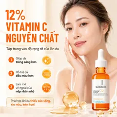 Serum Dưỡng Da Khô La Roche-Posay Pure Vitamin C12 30ml, 12% Vitamin C Hỗ Trợ Làm Sáng Và Mịn Da