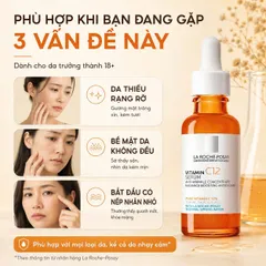 Serum Dưỡng Da Khô La Roche-Posay Pure Vitamin C12 30ml, 12% Vitamin C Hỗ Trợ Làm Sáng Và Mịn Da