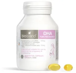 [Nhập khẩu] Viên uống bổ sung DHA cho bà bầu BioIsland của Úc, hộp 60 viên