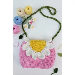 Túi len handmade đeo chéo nấp hình hoa hướng dương