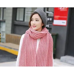 khăn len đan tay - phong cách Hàn Quốc