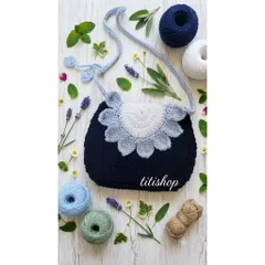 Túi len handmade đeo chéo nấp hình hoa hướng dương