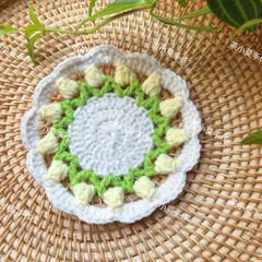Lót Ly Len Hoa Tulip Handmade – Đế Lót Cốc Hoa Len Trang Trí Bàn