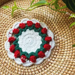 Lót Ly Len Hoa Tulip Handmade – Đế Lót Cốc Hoa Len Trang Trí Bàn