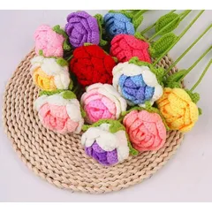 Hoa hồng len size lớn dùng làm quà tặng, trang trí bàn làm việc