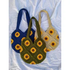 Túi len handmade ghép ô vuông kiểu tote