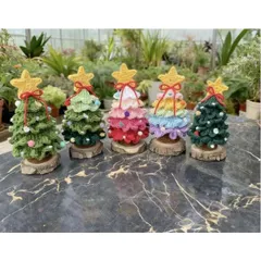 Cây thông noel len trang trí bàn làm việc, làm quà tặng