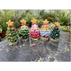 Cây thông noel len trang trí bàn làm việc, làm quà tặng
