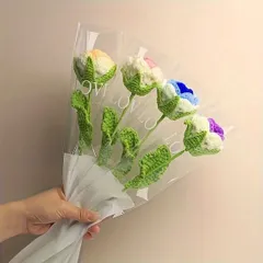 Bó hoa hồng len 1 bông dùng làm quà tặng