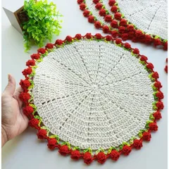 Thảm len hoa hồng, bó hoa len hoa hồng, làm quà tặng, trang trí