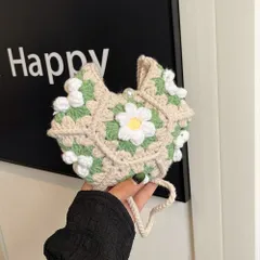 Túi Len Đeo Chéo Hình Lục Giác Bông Nổi 3D– Handmade độc đáo, phong cách vintage