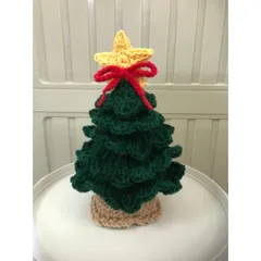 Chậu len cây thông noel len dùng làm quà tặng, trang trí bàn làm việc