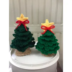 Chậu len cây thông noel len dùng làm quà tặng, trang trí bàn làm việc