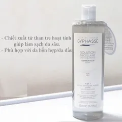 Nước Tẩy Trang Byphasse Solution Micerallaire Charbon Actif Than Hoạt Tính Cho Da Nhạy Cảm 500ml [hàng nhập khẩu]