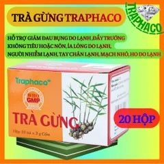 Combo 10-20 Hộp Trà Gừng Trapha hỗ trợ điều trị đau bụng, ỉa lỏng do lạnh, người nhiễm lạnh