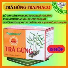Combo 10-20 Hộp Trà Gừng Trapha hỗ trợ điều trị đau bụng, ỉa lỏng do lạnh, người nhiễm lạnh