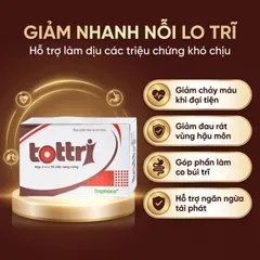 Viên uống Tottri Traphaco hỗ trợ làm co các búi trĩ, bền vững thành mạch (Hộp 30 viên)