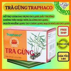 Combo 1&5 Hộp Trà Gừng Trapha hỗ trợ điều trị đau bụng, ỉa lỏng do lạnh, người nhiễm lạnh