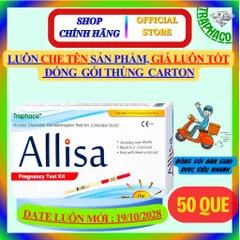[Che tên] Combo 10/20/30/50 Que thử thai bản to Traphaco, Chính xác test thử thai sớm nhanh Allisa