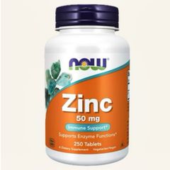Viên uống Now Zinc 50 mg |250 viên| Nâng cao hệ miễn dịch - Hỗ trợ sức khỏe sinh sản nam giới & Chăm sóc da/móng/tóc toàn diện [S/P Chuẩn Mỹ]