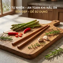 Đũa Bếp Đũa Chiên Đũa Xào - Chính hãng Kochi -  Gỗ Tự Nhiên An Toàn, Không Hóa Chất, Chống Mốc Đồ Dùng Bếp Cao Cấp