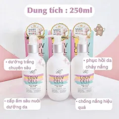 Kem dưỡng ẩm trắng da body Louv Cell Crystal Whitening Body Lotion 250ml