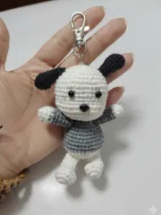 Móc khóa len handmade thỏ phi công, cún xám đáng yêu