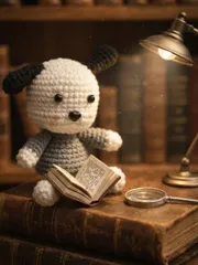 Móc khóa len handmade thỏ phi công, cún xám đáng yêu