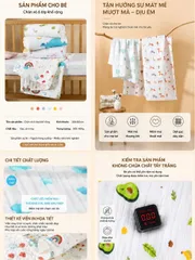 Khăn xô tắm 6 lớp 100% cotton cho bé siêu mềm, thấm hút, khăn tắm sơ sinh cao cấp, set combo có quà tặng