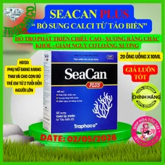 Ống uống SeaCan Traphaco hỗ trợ Bổ Sung Canxi tự nhiên  giúp xương chắc khỏe hộp 20 ống x 10ml